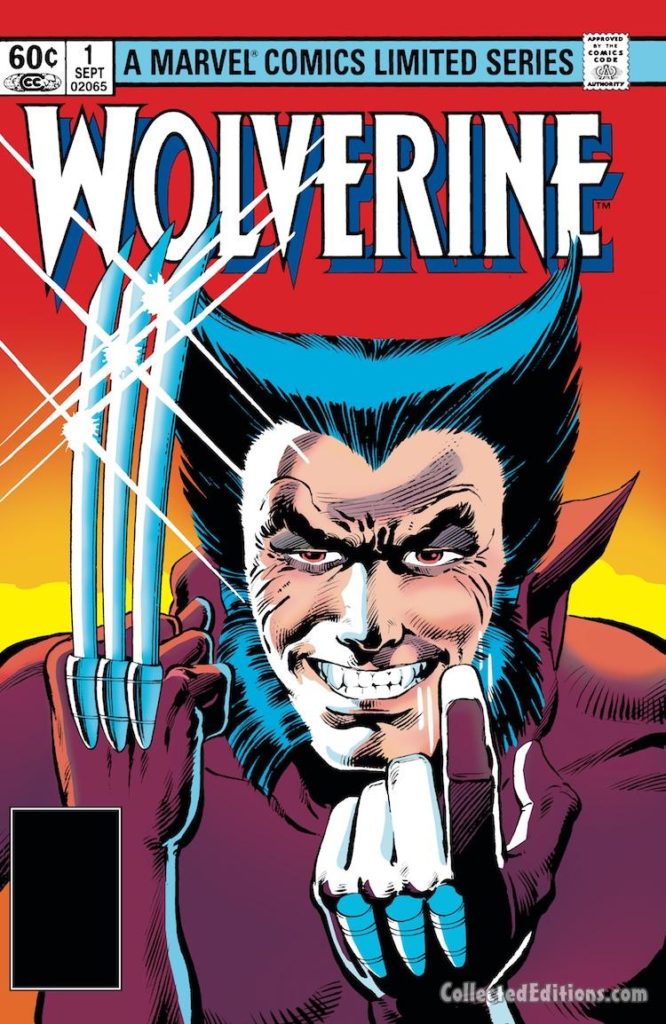 Wolverine #1 cover; pencils, Frank Miller; inks, Joe Rubinstein