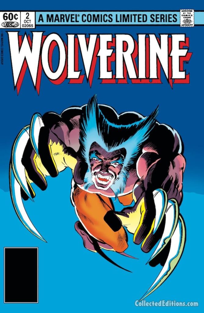 Wolverine #2 cover; pencils, Frank Miller; inks, Joe Rubinstein