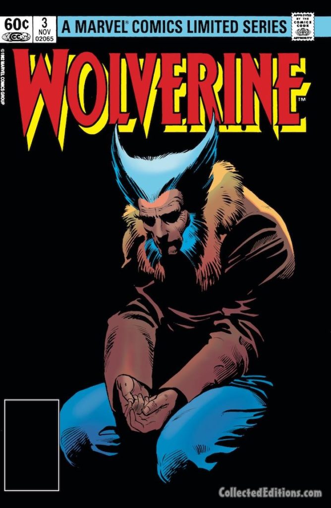 Wolverine #3 cover; pencils, Frank Miller; inks, Joe Rubinstein