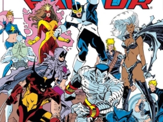 X-Factor #39 cover; pencils; pencils and inks, Walter Simonson; Colossus, Beast, Cyclops, Wolverine, Inferno