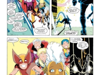 X-Men Annual #10, pg. 17; pencils, Arthur Adams; inks, Terry Austin; X-Babies, Magneto, Storm, Nightcrawler, Mojo