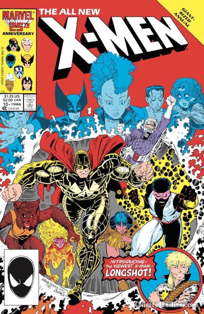 X-Men Annual #10 cover; pencils, Arthur Adams; inks, Terry Austin; Introducing the Newest X-Man Longshot; New Mutants, X-Babies