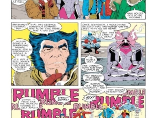 X-Men Annual #12, pg. 10; pencils, Arthur Adams; inks, Bob Wiacek; Psylocke, Wolverine, Colossus, Dazzler