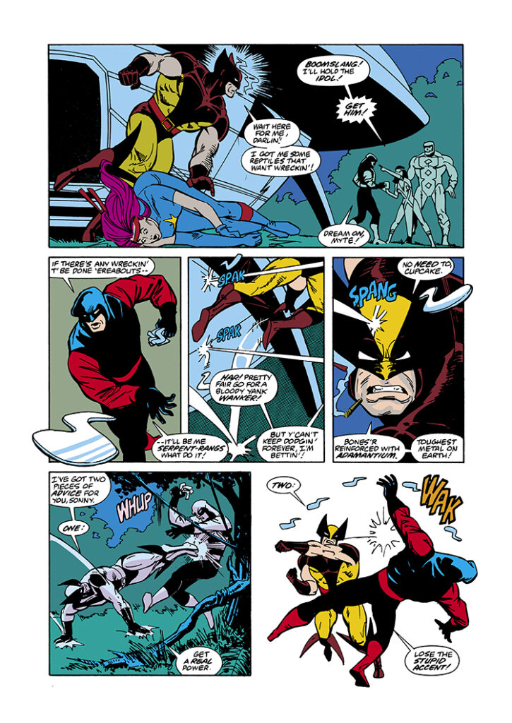 X-Men Annual #13, pg. 13; pencils and inks, Mike Vosburg; Wolverine, Boomslang