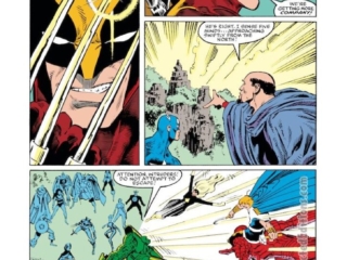 X-Men vs. Avengers #1, pg. 23; pencils, Marc Silvestri; inks, Joe Rubinstein; Wolverine, Storm, Doctor Druid, Captain America, Titanium Man, Soviet Super Soldiers