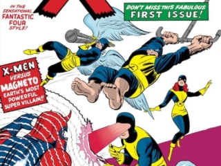 X-Men #1 cover; pencils, Jack Kirby; inks, Sol Brodsky; first appearance of Magneto, Cyclops, Iceman, Beast, Angel, Marvel Girl, Fabulous first issue