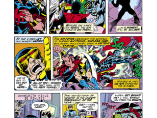 X-Men #95, pg. 8; pencils, Dave Cockrum; inks, Sam Grainger X-Men #95, pg. 8; pencils, Dave Cockrum; inks, Sam Grainger, Thunderbird, Storm, Ororo, Doomsmith