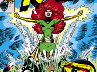 X-Men #101 cover; pencils and inks, Dave Cockrum; Enter the Phoenix, Storm, Cyclops, Nightcrawler