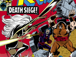 X-Men #103 cover; pencils and inks, Dave Cockrum; Death Siege, Storm, castle, Black Tom Cassidy, Juggernaut, Banshee, Nightcrawler