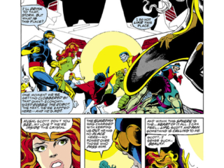 X-Men #108, pg. 9; pencils, John Byrne; inks, Terry Austin; Cyclops, Phoenix, Storm, Colossus, Starjammers, Corsair, Ch&rsquo;od, Cr&rsquo;reee, Hepzibah, Raza
