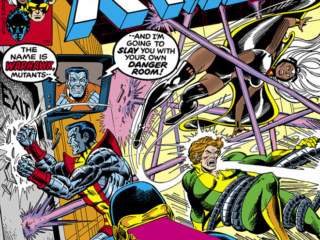 X-Men #110 cover; pencils, Dave Cockrum; inks, Terry Austin; The name is Warhawk and I&rsquo;m going to slay you with your own Danger Room, Cyclops