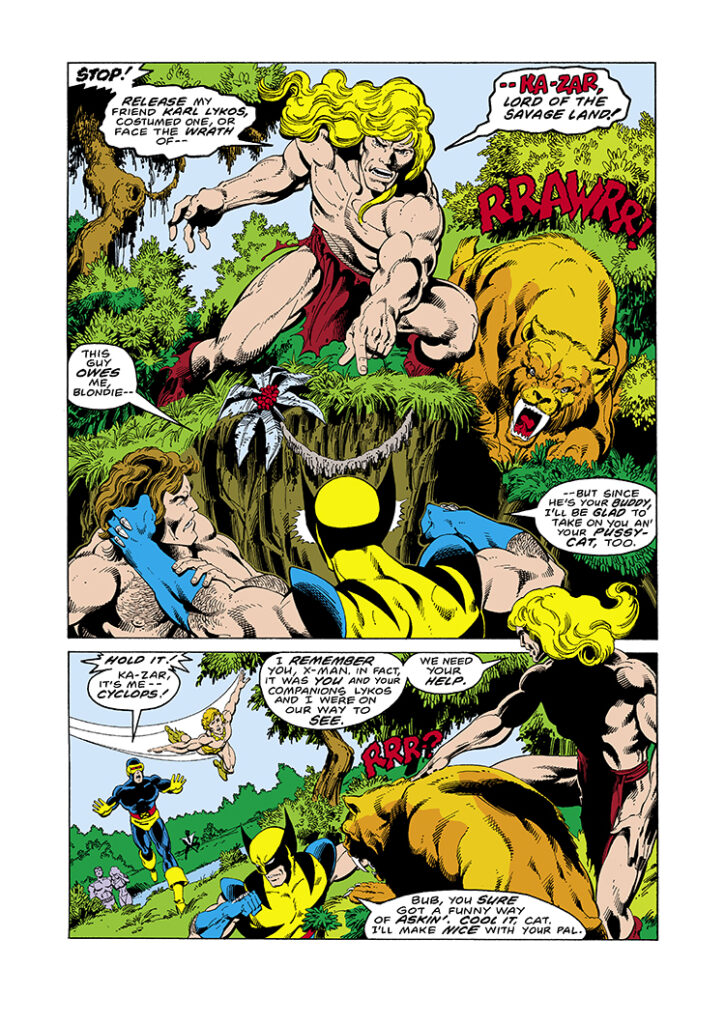 X-Men #115, pg. 10; pencils, John Byrne; inks, Terry Austin; Garokk, Ka-Zar, Nabu, Wolverine, Cyclops, Angel