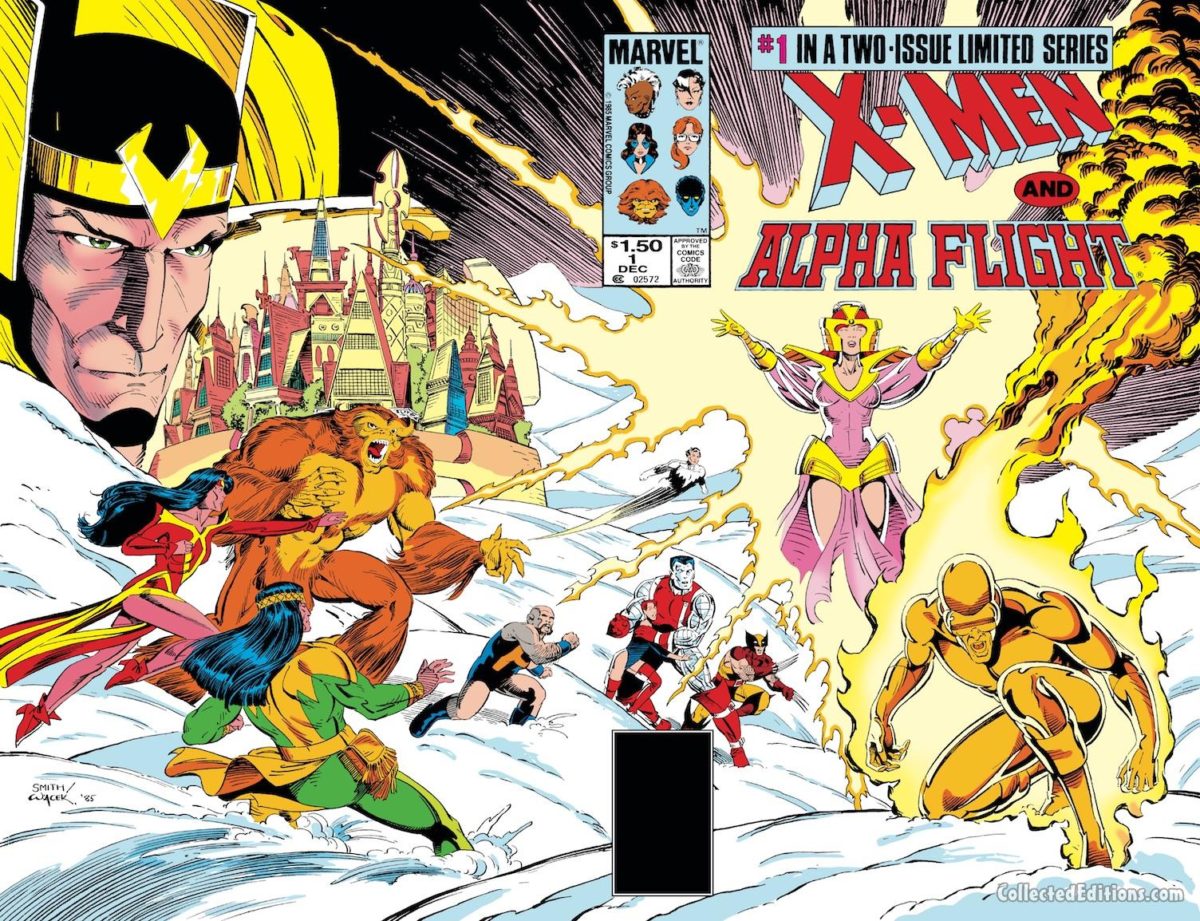 X-Men/Alpha Flight #1 cover; pencils, Paul Smith; inks, Bob Wiacek; Loki/Asgardian Wars