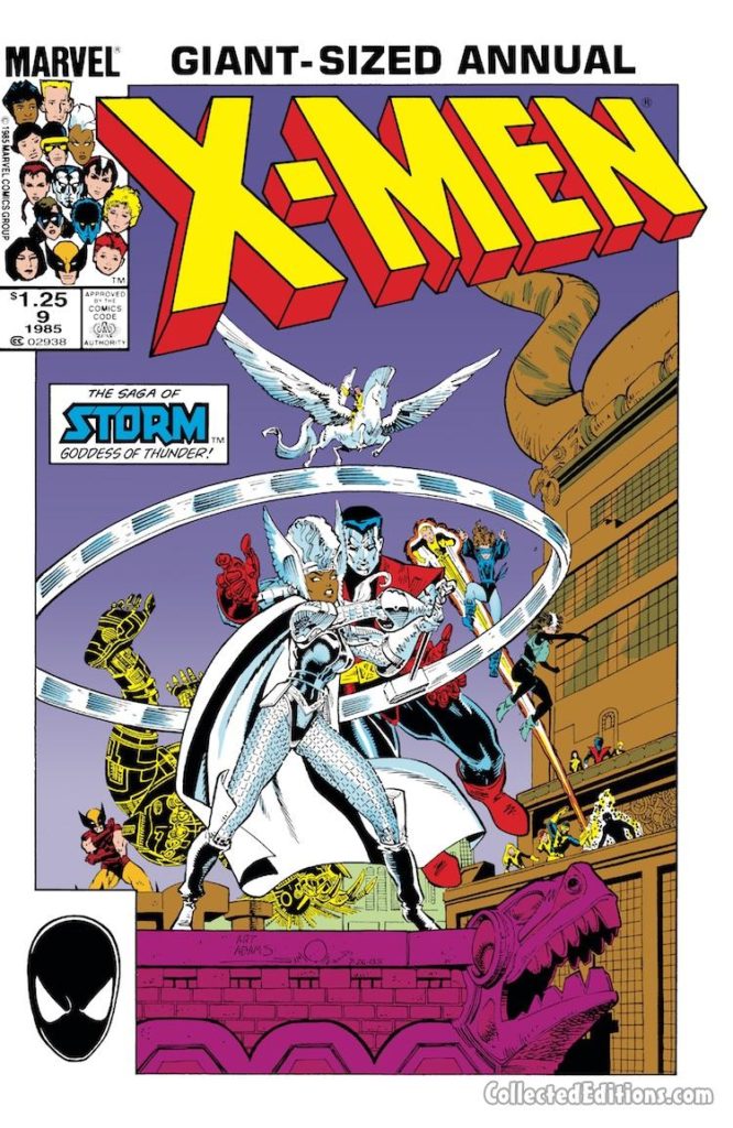 X-Men Annual #9 cover; pencils, Arthur Adams; inks, Walter Simonson; Asgardian Wars/Loki/Storm